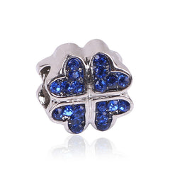 Silver Blue Charm Beads