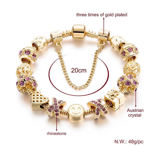 Classy Gold Charm Bracelet