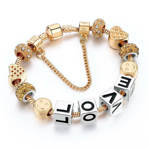 Classy Gold Charm Bracelet